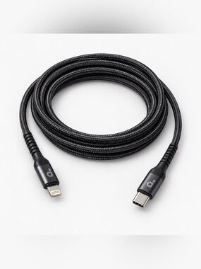 3M Braided USB-C to Lightning Charging Cable Black Extra Long 10FT